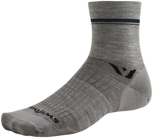 Swiftwick Pursuit Four Ultralight Socks - 4" Retro Stripe Heather Medium