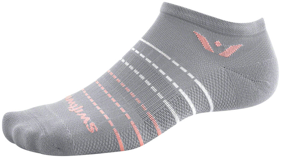 Swiftwick Aspire Zero Socks - No Show Pewter/Pink Small