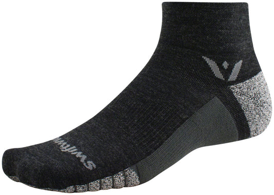 Swiftwick Flite XT Trail Quarter Crew Socks - 2" Coal Medium
