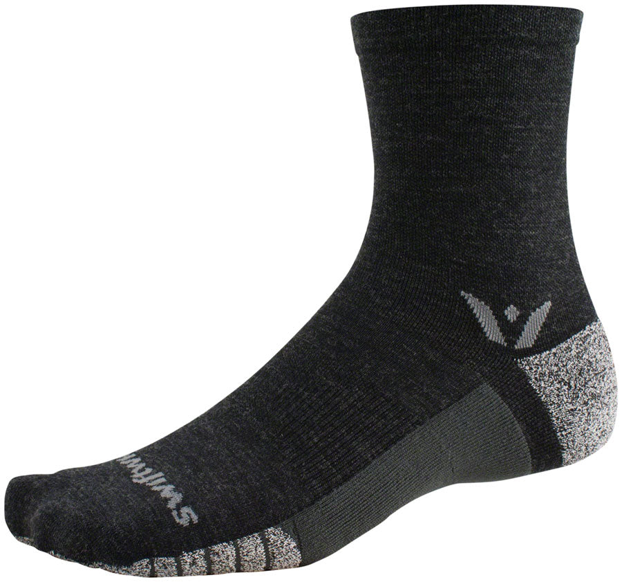 Swiftwick Flite XT Trail Mid Crew Socks - 5" Coal Medium