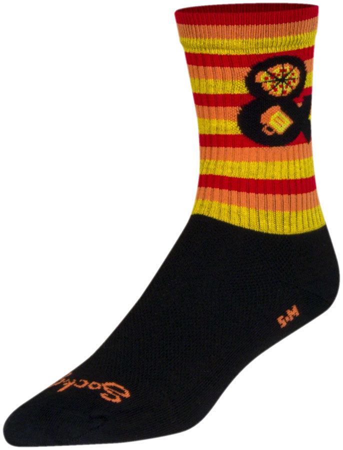 SockGuy Pizza and Beer Crew Sock - 6" Large/X-Large