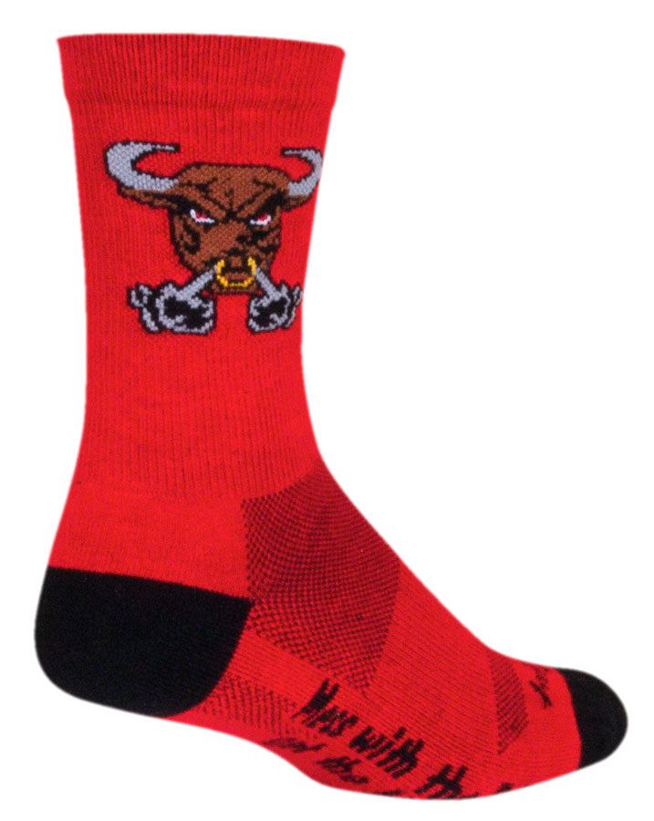 SockGuy Crew Bullish Socks - 6" Red Small/Medium