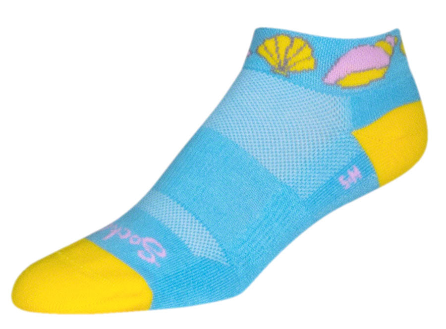 SockGuy Classic Shells Socks - 1 inch Blue Large/X-Large