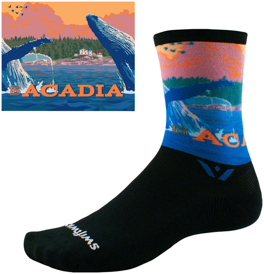 Swiftwick Vision Six Socks - 6" Impression Acadia Medium