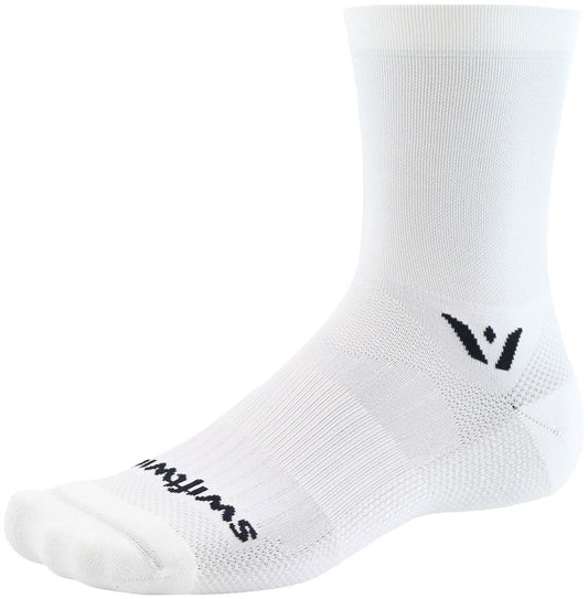 Swiftwick Aspire Mid Crew Socks - 5" White X-Large