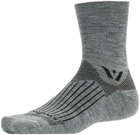 Swiftwick Pursuit Quarter Crew Socks - 4" Heather Medium