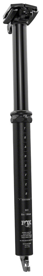 FOX Transfer Performance Series Elite Dropper Seatpost - 31.6 200 mm Internal Routing Anodized Upper